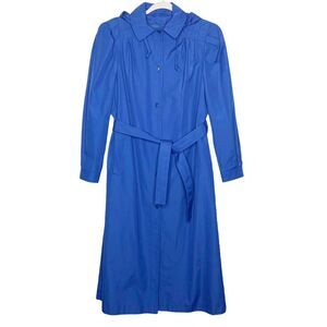 Vintage Sportworks Blue Button Front Trench Coat